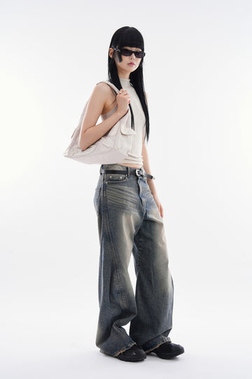 Alfred line flare denim pants